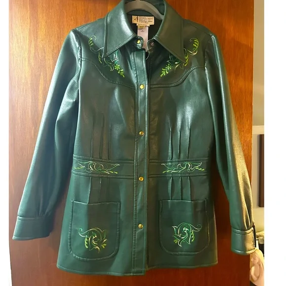 Vintage Penney’s International Imports Western Green Embroidered Jacket XL 14 - Picture 8 of 16